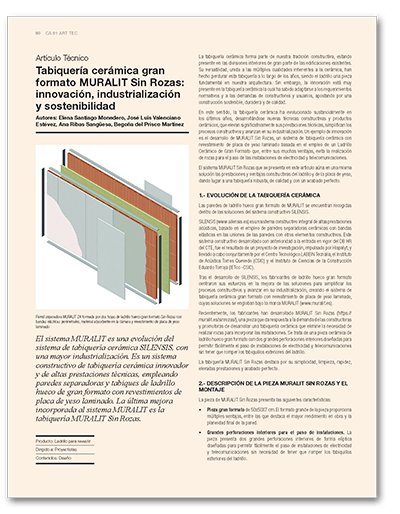 Primera página del artículo técnico en conarquitectura 81