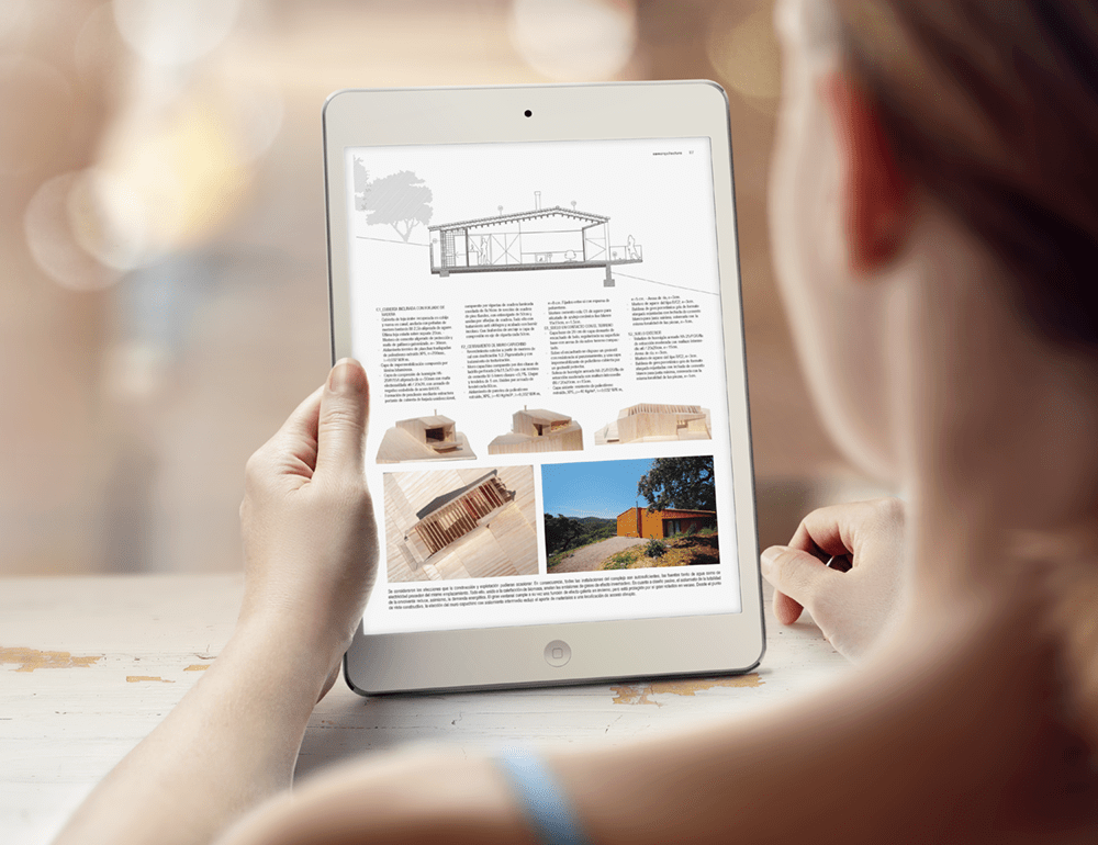 página de conarquitectura 83 en una tablet