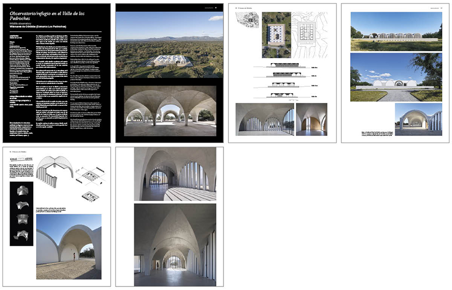 Vista de las páginas en la revista ca86 de la obra de Rafael de La-Hoz