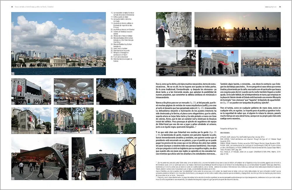 Vista de dos páginas del artículo sobre Estambul en la revista ca72