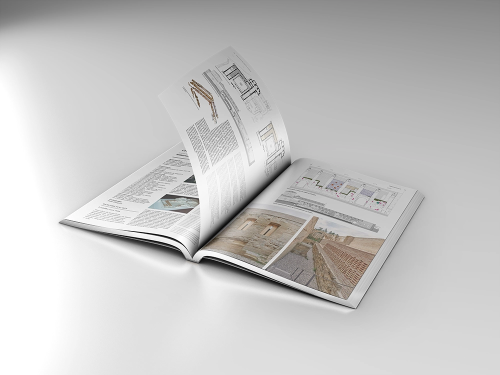 Vista de unas páginas de la revista conarquitectura en papel sobre reutilizar ladrillos